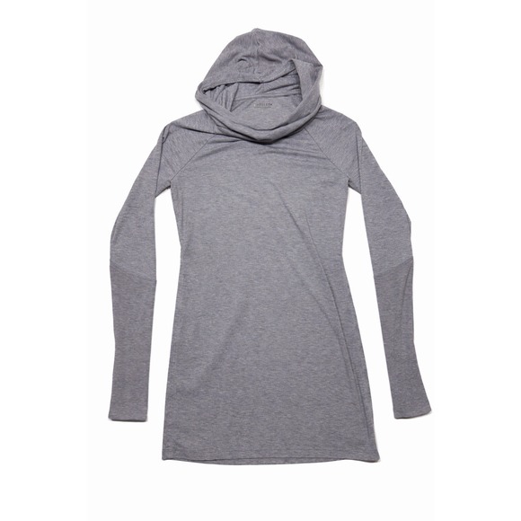 Athleta Tops - Athleta Gray Hooded Tunic Top Cowl Neck Thumbhole Long Sleeve XS Heathered Gray